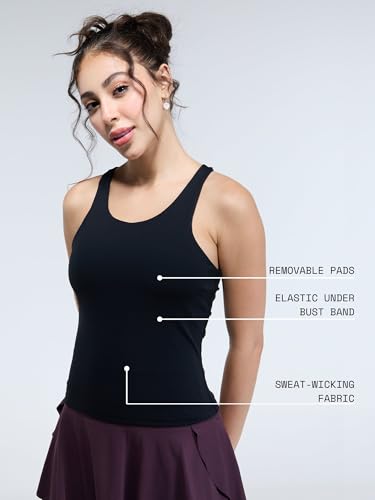 Image of CAVA Racerback Tank for Women | Built-in Bra, Racerback Design, Breathable Fabric, Stretchable Fit | Activewear for Yoga, Gym & Everyday