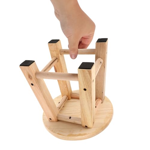 Taburete de madera rústico de 25 x 25 cm, silla y reposapiés resistente para baño, jardín, decoración del hogar, asientos pequeños, muebles de estilo rústico