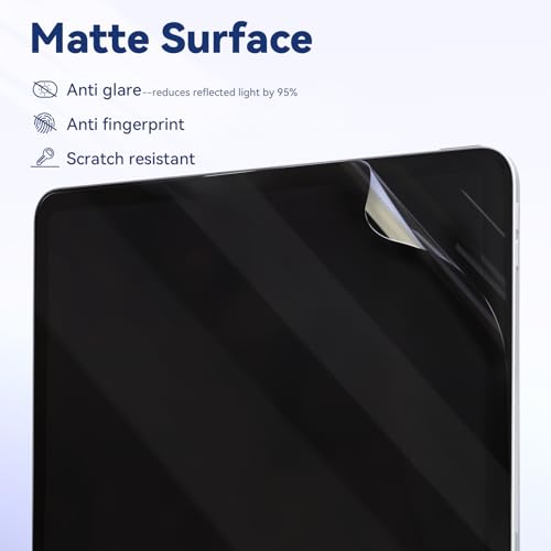 Image of IPROKKO 2 Pack Anti Blue Light Screen Protector Compatible with iPad Pro 11 Inch 5th 6th (2024 2025, M4 M5), Matte Anti Glare Blue Light Filter Eye Protection Cover and Bubble Free