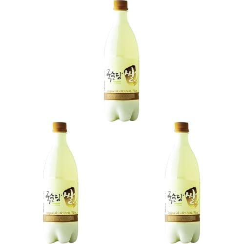 KOOKSOONDANG Makgeolli Original, 6% vol., Geschmacksneutral, Reiswein, 750 ml, Flasche (Packung mit 3)