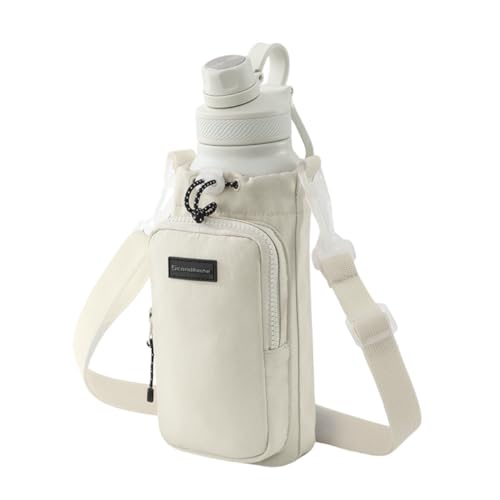 Bolsa Porta Garrafa Squeeze para Copo Térmico Com Alça Ajustável Shoulder Bag Para garrafas de agua (Off White)
