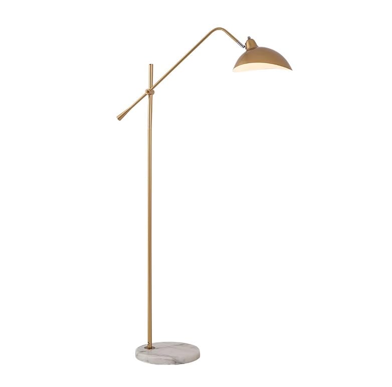 Retro Lámpara de Pie Lámpara De Pie Moderna Lámpara Ajustable De 360 ​​​​° Lámpara De Pie Con Base De Mármol Y Pantalla De Metal Lámpara De Poste Para Habitación Alta Lámpara de Pie para Salón(Gold)