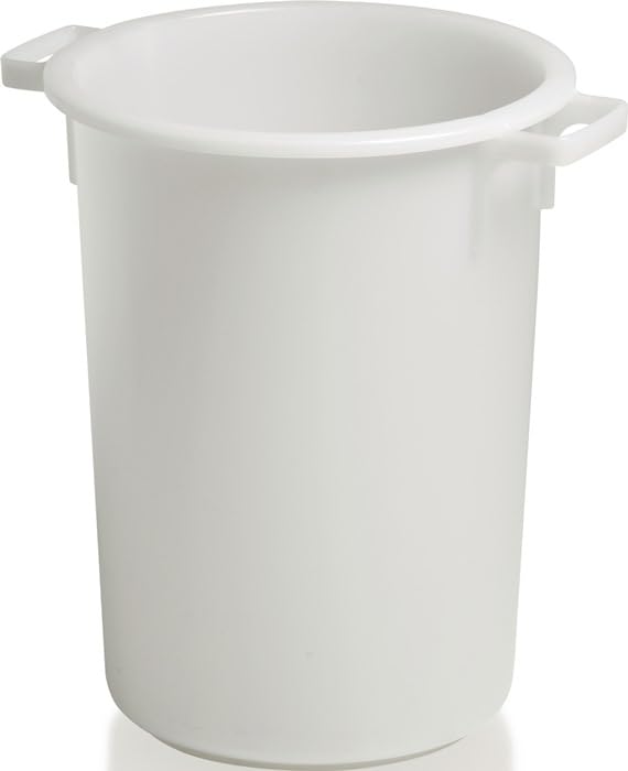 Depósito de plástico (50 L, HD-PE, diámetro de 420 x 540 mm, con asa exterior), color blanco CRAEMER