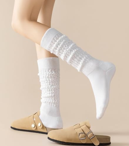 Image of Slouchy Socks for Women Stretchy Knee-High Scrunch Socks Soft Long Slouch Boot Socks