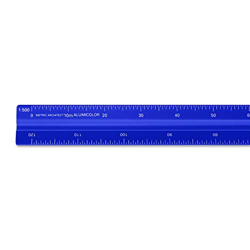 Image of Alumicolor Aluminum Architect Metric Solid Drafting Scale, 30 Centimeter, Blue