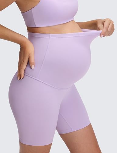 Image of CRZ YOGA Maternity Biker Shorts 6 inch | Butterluxe, Extremely Soft, Gentle Compression, Yoga, Super High Rise, U-shaped Belly, Pregnancy and Postpartum
