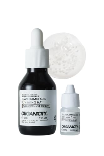 Organicity 10% Tranexamic Acid Serum for Dark Spots Melasma & Hyperpigmentation Korean Skincare Discoloration Correcting Serum with Hyaluronic Acid 1.17 Fl Oz