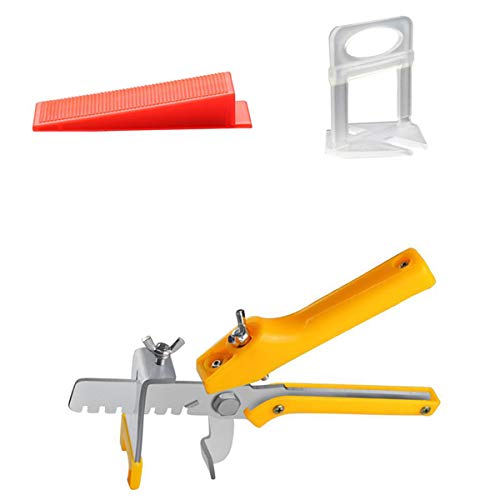 Tile Leveleling System Include 1 pc Floor Tiles Pliers and 300 PCS Tile Spacers Clips 150 PCS Reusable Wedges Tile Leveler Tools for Installation (1/8)