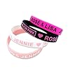 CWED 4Pcs Armband Gummi,K-pop Blacelet,Blackpink Fanartikel,Unisex Bracelet,Black Pink Armband,Kpop Fanartikel,Modeschmuck