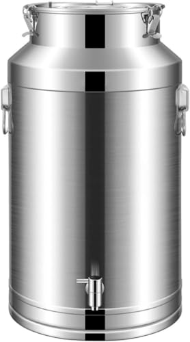 ステンレス製 密閉タンク 発酵樽 蛇口付き 醸造 多目的 ストレージコンテナ ワイン 牛乳 冷コーヒー 炭酸水 油 米 茶 保存容器 耐熱 防錆 厚肉 業務用 家庭用 お手入れ簡単 液体 固体 両用 キッチン 食品加工 仕込み 煮沸可能 丈夫 清潔 ホーム