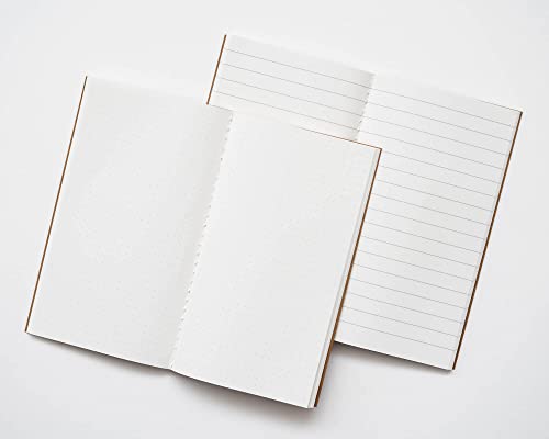 Grupo Erik Ersatz für Reisetagebücher - Nachfüllpack - Dotted Notebook 12x19,6 cm - 40 Seiten liniert und 40 Seiten mit Punktraster, RCV01, Weiß
