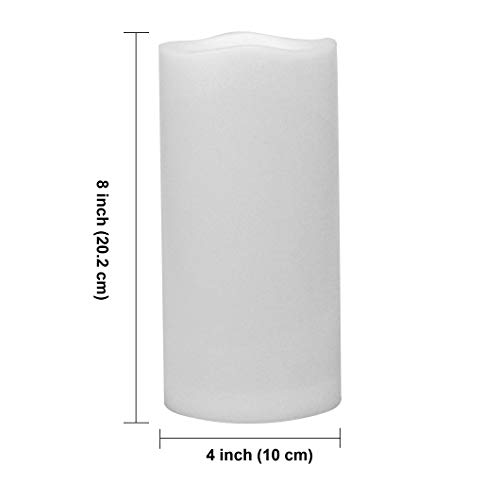 Image of iZAN 1 Pack Waterproof Outdoor Flameless Candle with Timer Large 4 inch x 8 inch Battery Operated Electric LED Pillar Candle for Gift Home Decor Party Wedding Supplies Garden Halloween Christmas Decoration
