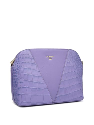 Image of Da Milano Women's Leather Sling Bag - Purple