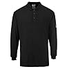 Portwest FR10 Men's Flame Resistant Anti-Static Long Sleeve Polo Shirt - Lightweight Fireproof Welding ESD FR Safety Workwear, Black, M #2