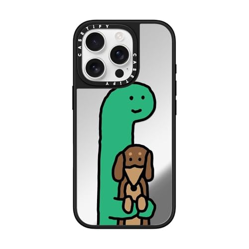 CASETiFY �~���[ MagSafe�Ή� iPhone 16 Pro �P�[�X [���ː� / 1.5m����̗����������N���A (MIL�K�i1�{����) / ���C�����X�[�d�����Magsafe�Ή�] - Hold Me - �V���o�[ (�u���b�N�o���p�[)