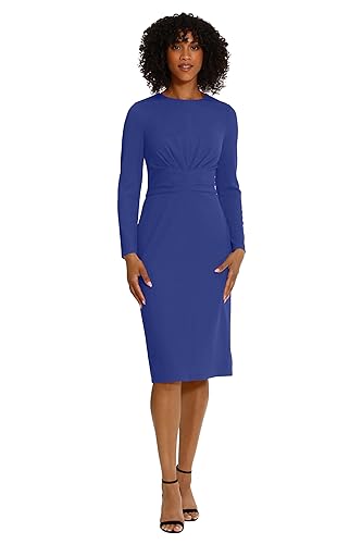Image of Maggy London Women's Dresses Wide Waistband and Tuck Details Office Career Workwear Event Occasion Guest of