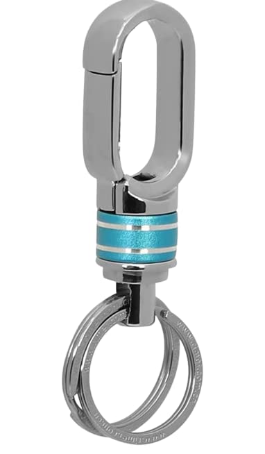 Vikansh Fashion Stylish Hook Locking Silver Metal Carabiner Double Ring Hook Metal Key Chain for Men & Women-image-10