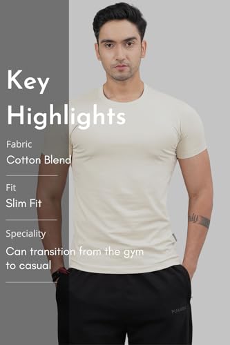 Image of Men's Crew Neck Slim Fit Gym Sports T-Shirt