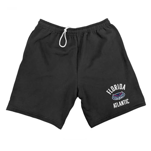 Florida Atlantic University Collegiate Arched Text Mens Sweat Shorts, Black, Large