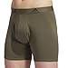 adidas Men's Performance Stretch Cotton Boxer Brief Underwear (3-Pack) Designed for Active Comfort and All Day wear, Olive Strata Green/Chalky Brown/Preloved Ink Blue, Large