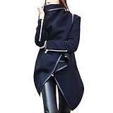 SALUCIA Damen Wasserfall Revers Langarm Asymmetrisch Cardigan Wollmantel Mantel Parka Dufflecoat Oversize Herbst Winter Mode Elegant Offene Trenchcoat Übergangsjacke Wintermantel Jacket Outwear