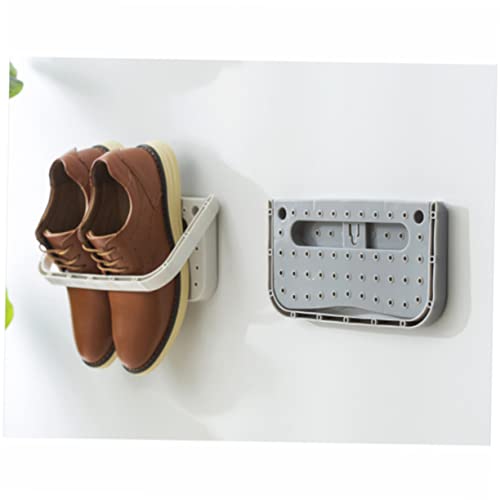 Unomor Home Shoes Storage -Mounted Shoe Holder Easy Install Space-Saving Bathroom Organizer Integrated Design for Floor Space