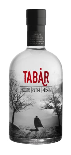 Premium Gin Tabar, l'originale della Bassa Modenese. Gin Distillato tra le nebbie dei fiumi Panaro e Secchia secondo una ricetta originale del 1814. 70cl, 45% Vol.