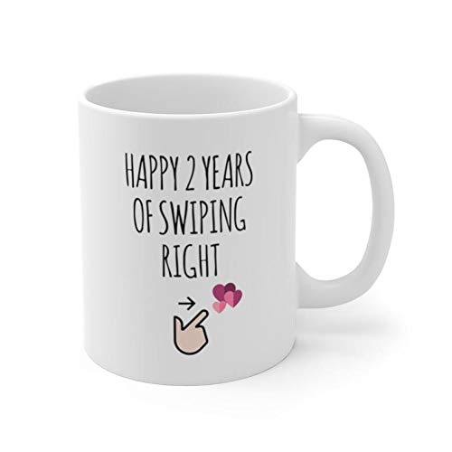 AMALIN Swiped Right Mug 2 Year Anniversary 2 Year Anniversary Mug Gift for 2 Year Online Dating Anniversary