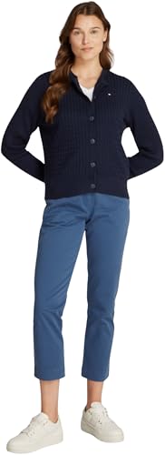 Tommy Hilfiger Damen Strickjacke Cardigan Zopfmuster, Blau (Dark Night Navy), L 4