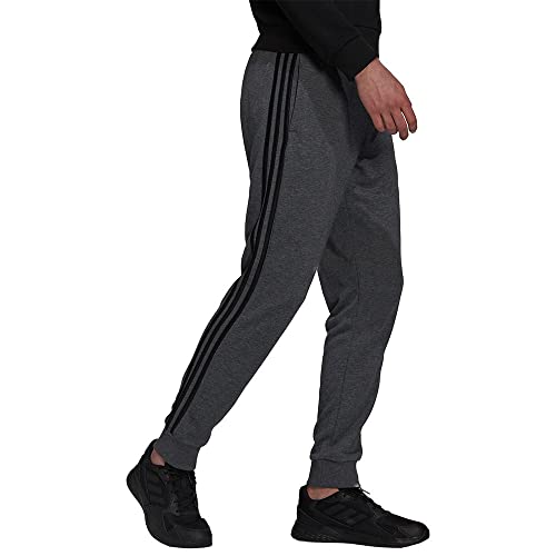 Image of adidas Men's Mid Rise Essentials Warm-Up Slim Tape 3-Stripes Tracksuit Bottoms