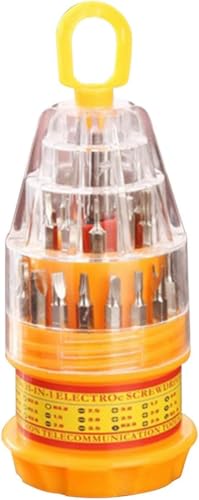 Kit Chave de Fenda 31 em 1 Imantado, Aço Resistente | Phillips, Torx, Allen e Mais | Estojo Portátil Ideal p/Reparo