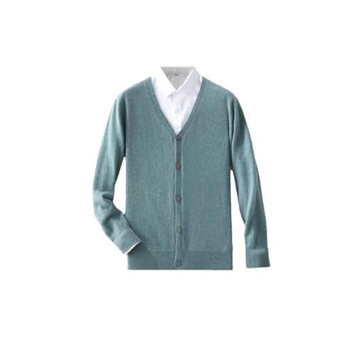 Men's Business Casual V-Neck Long Sleeve 100 Percent Cashmere Knitted Cardigan Sweater