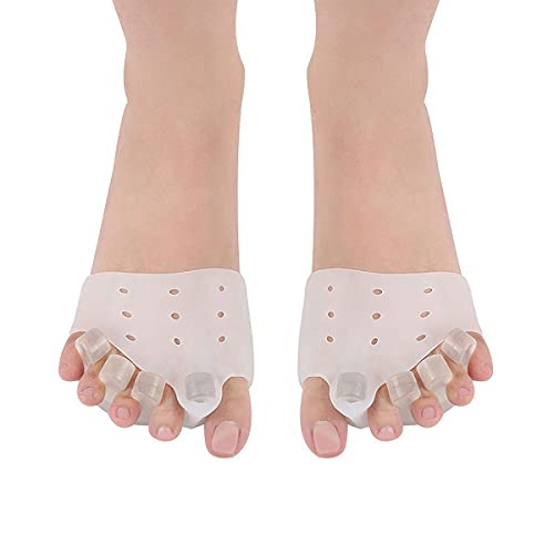 Gel Toe Separators Silicone Toe Spacers, Metatarsal Pads, Gel Metatarsal Cushion Bunion Corrector Pads, Forefoot Pads, Bunion Splint Pads for Hallux Valgus, Hammer Toe Breathable for Morton's Neuroma