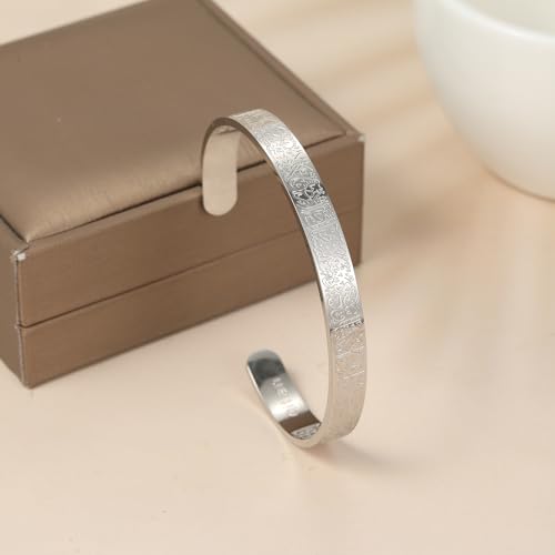 Qitian Islamic Jewelry Gifts for Women Allah Gold Bangles Bracelets Ayatul Kursi Arabic Cuff Bracelet for Women Men Islam Eid Ramadan New Year Gifts2