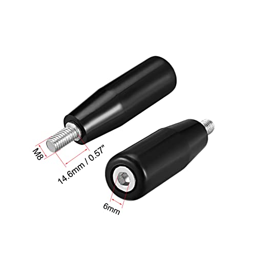 Image of uxcell Revolving Handwheel Machine Handle M8 Male Threaded Stem for Milling Machinery 60mm Handle Dia