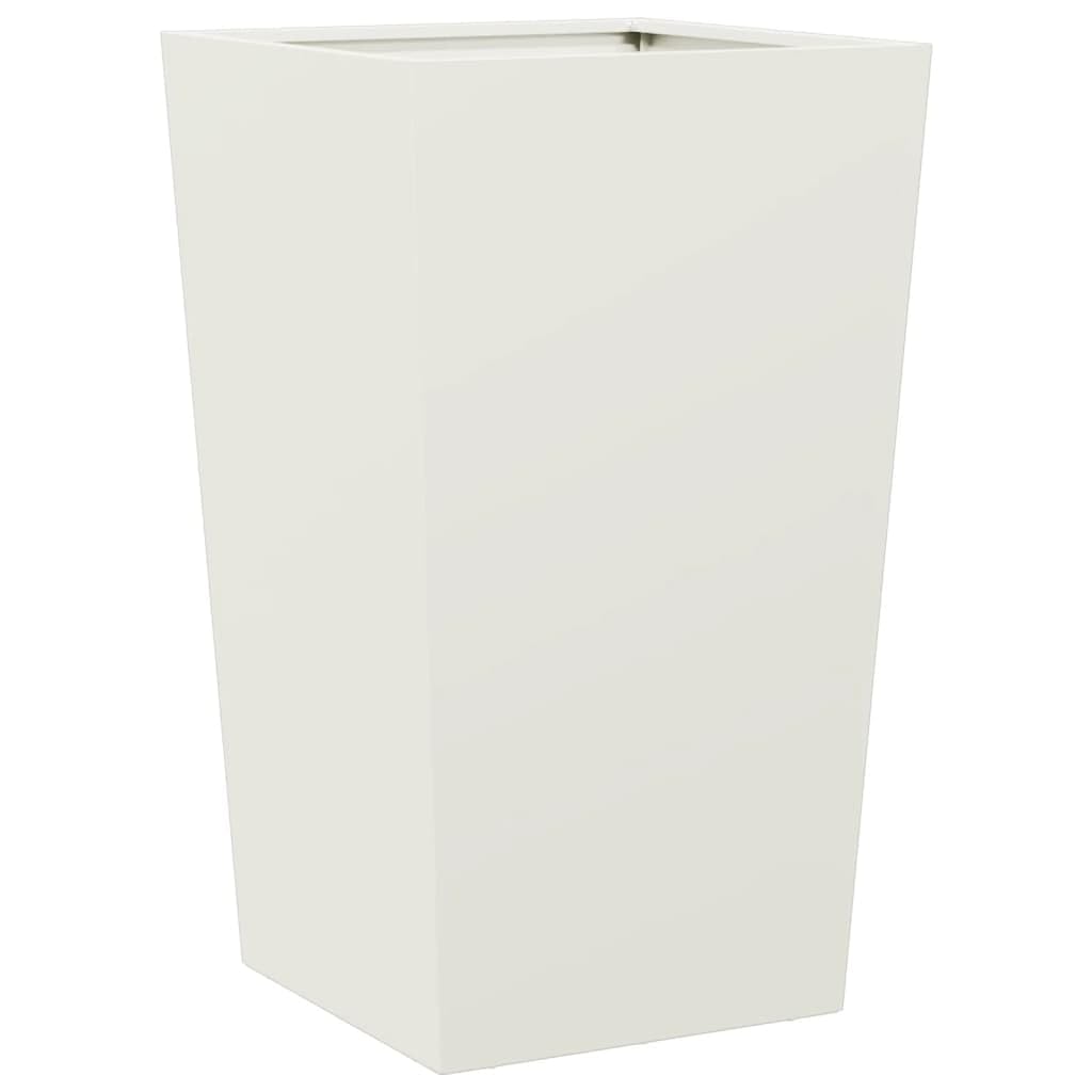 Macetero blanco 45 x 45 x 75 cm de acero para jardín, balcón, terraza