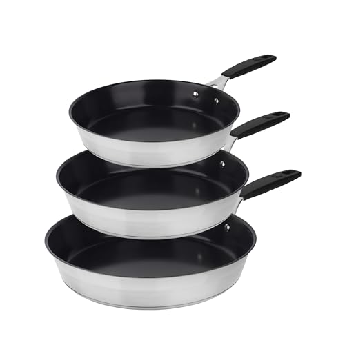 Masterpro Juego de Sartenes Smart Acero Inoxidable Ø 24 cm Ø 20 cm Ø 28 cm 3 Piezas