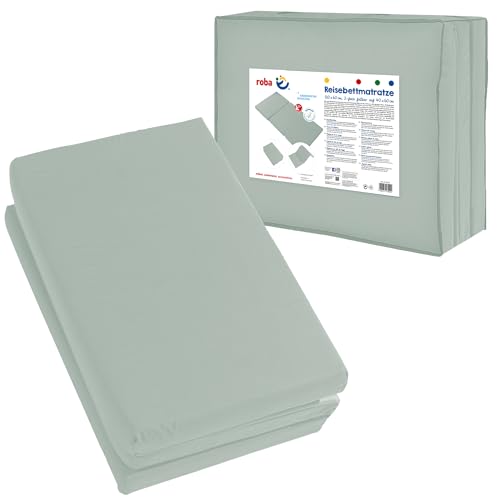 roba Reisebettmatratze'roba Style' 60x120cm für Babys & Kinder - Faltbare Matratze für Reisebett und Babybett - Klappmatratze inkl. Tragetasche -...