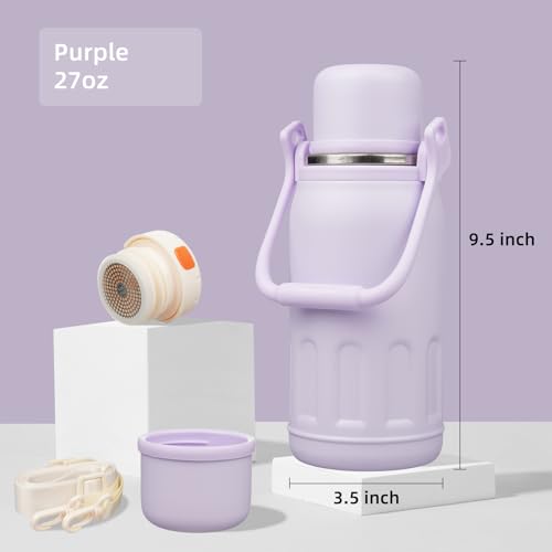 Image of Konokyo 27oz Thermos for Cold Drinks, Insulated Water Bottle, Purple