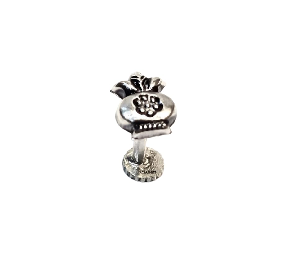 92.5 Sterling Silver Nose Pin for Women and Girls (Religious Kalash Design) (SILVER ORNAMENTS : 0.100 GRAMS) (Back Push Style)-image-48