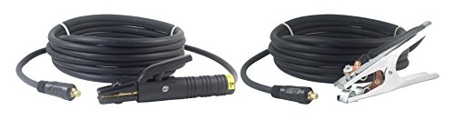 150 Amp Welding Leads Assembly Set - Dinse 10-25 Connector - #4 AWG Cable (100 FEET Each Lead)
