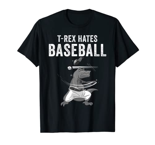 Funny Dinosaur Baseball Gift | Cute T-Rex Sports Boys Girls T-Shirt