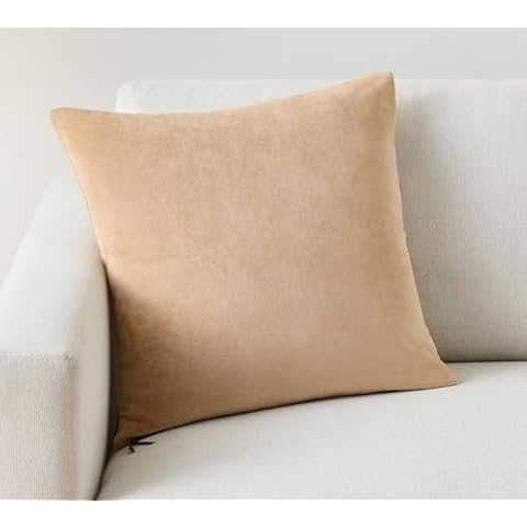 SBL SOUTH BEACH LEATHER Home Decor Cotton Velvet Pillow Covers - Square Shape Throw Pillow - Soft Fabric Home Sofa Cushion Cover Cover
