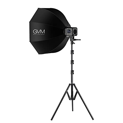 Image of GVM SD80S 80W COB Video Light Kit, 5600K Continuous Lighting for Photography with Bowens Mount Softbox&Stand, 8 Lighting Effects Support AC Adapter & NP Series Battery