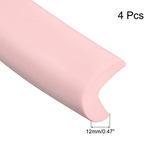 Image of uxcell Corner Guards Edge Protectors 6.56ft(2M), 4Pack Foam Safety Bumper L Shape for Furniture Corner Table Edge Guard, Pink