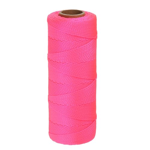 sourcing map - sourcing map Twisted Nylon Mason Line 1.5mm x 500 Ft Braided Twine String Lines for Fishing Gardening Crafting, Fluorescent Pink