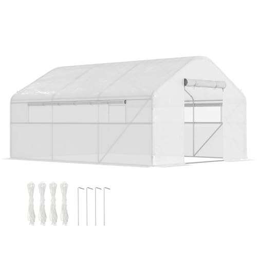 Outsunny 13' x 10' x 6.5' Hoop House Greenhouse with Large...