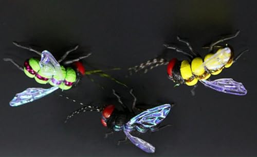 YJIUYUANQ Fishing Artificial Little Fly Fishing Lures Hook size14#,3PCS, AS SHOW