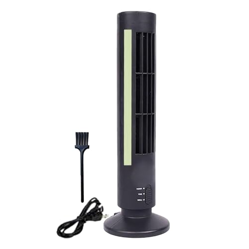 Ventilador vertical de aire acondicionado, sin aspas, ventilador de suelo silencioso con puerto USB para área de trabajo, dormitorio, viajes y hogar