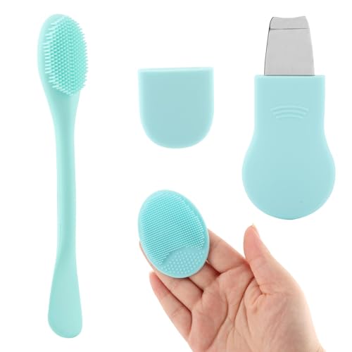 Silicone Nose Blackhead Remover Tool Set, 3 in 1 Nose Scrubber Black Head Remover for Face, Face Scrubber Skin Care Scraper Mask Applicator Spatula for Men Women Deep Cleansing